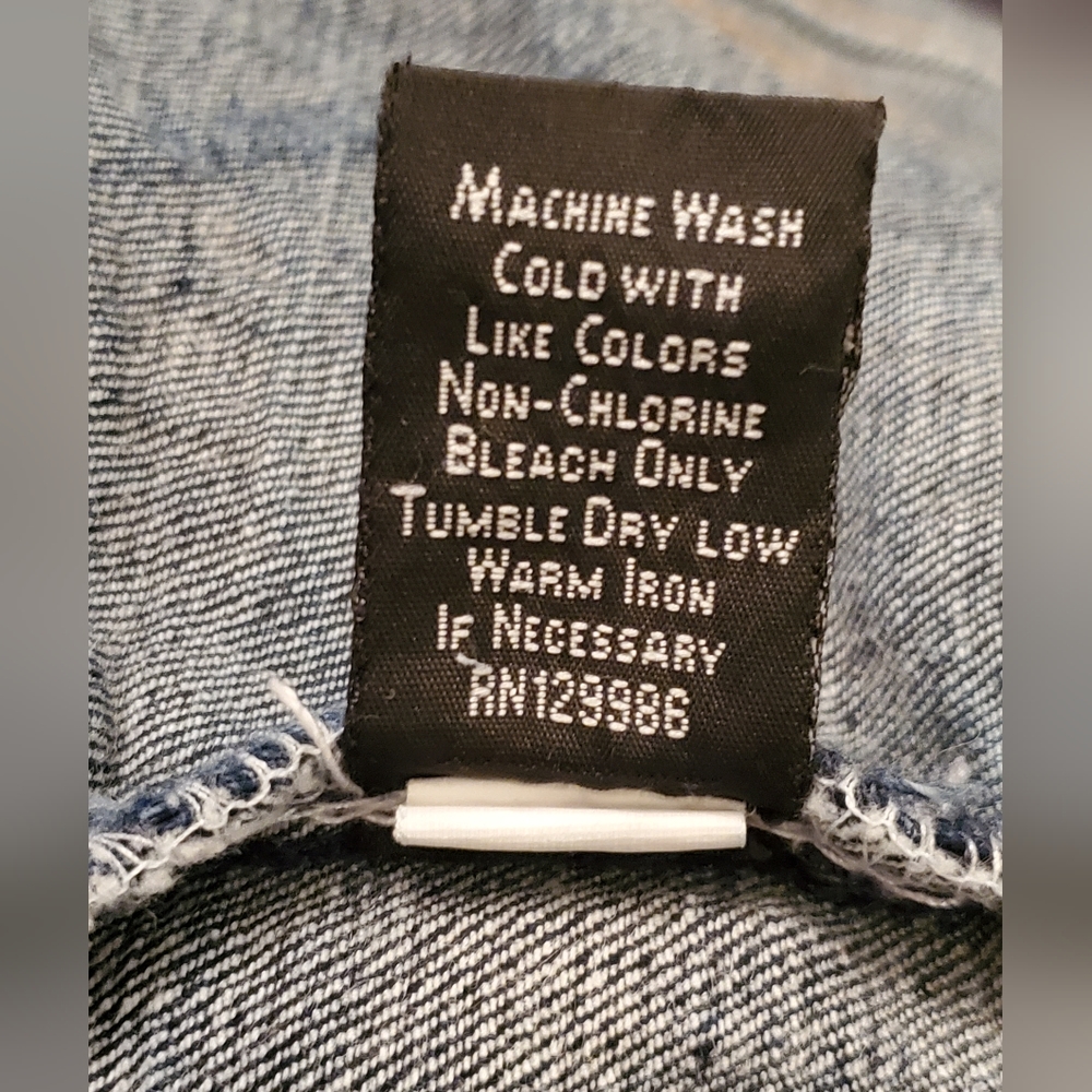 Ariya Jeans Distressed Jacket W/Sweat Shirt Material Arms & Hoodie GIRLS Size M - Picture 11 of 11